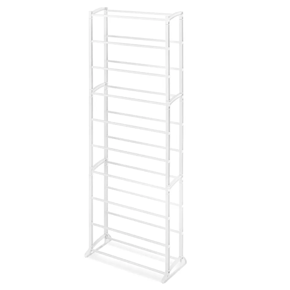 10 Tier Floor Shoe Tower, Shoe Storage Shelf, Entryway Stackable Shoe Rack Organizer