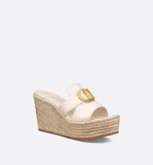 30 Montaigne Wedge Slide White Calfskin