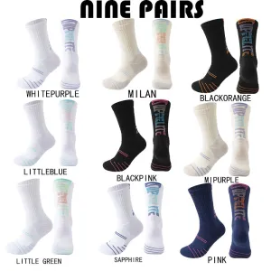 9 Pairs Men's Compression Crew Socks – Cushioned, Anti-Odor & Non-Slip