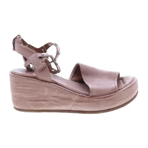 A.S. 98 Arttie A76002-201 Womens Pink Leather Wedges Sandals Shoes