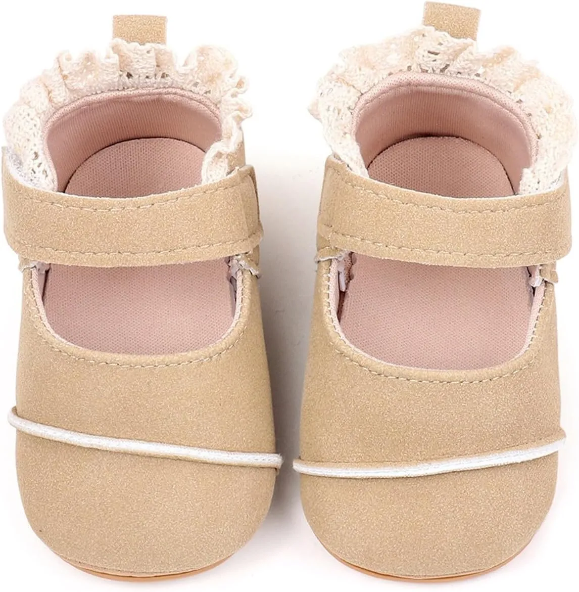 Baby Girls First Walking Shoes Infant Breathable Lightweight Slip On Slippers Casual Walking Shoes with Ankle Strap