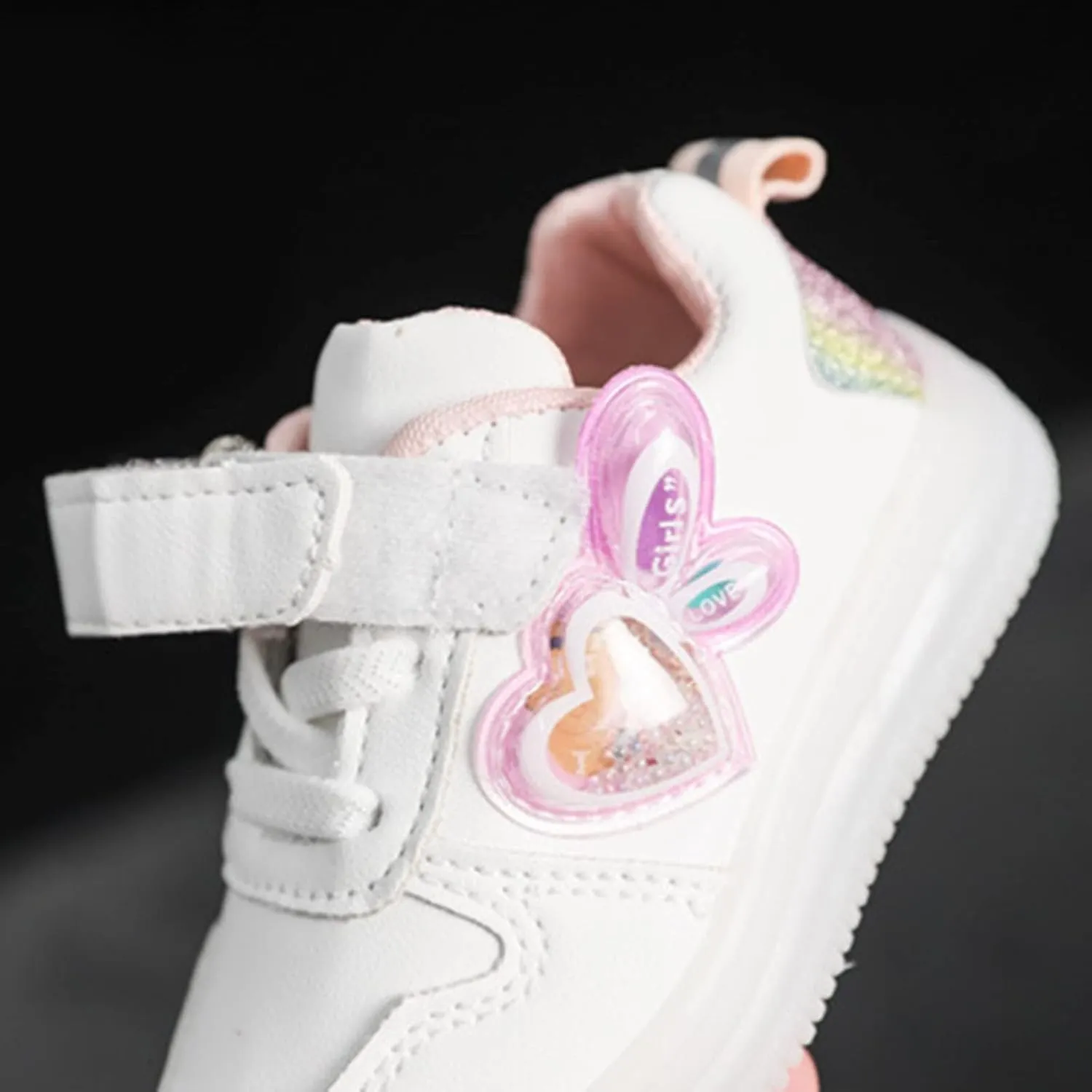 Baby Infant Strap Light up Sneakers Ankle Flat Non Slip First Walking Sport Shoes for Toddler Kids Lightweight Shoes