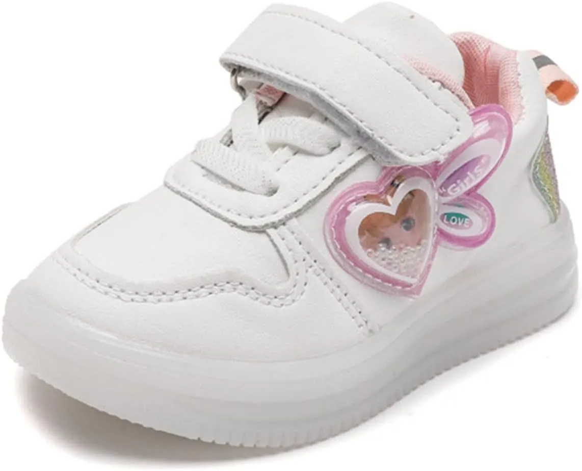Baby Infant Strap Light up Sneakers Ankle Flat Non Slip First Walking Sport Shoes for Toddler Kids Lightweight Shoes