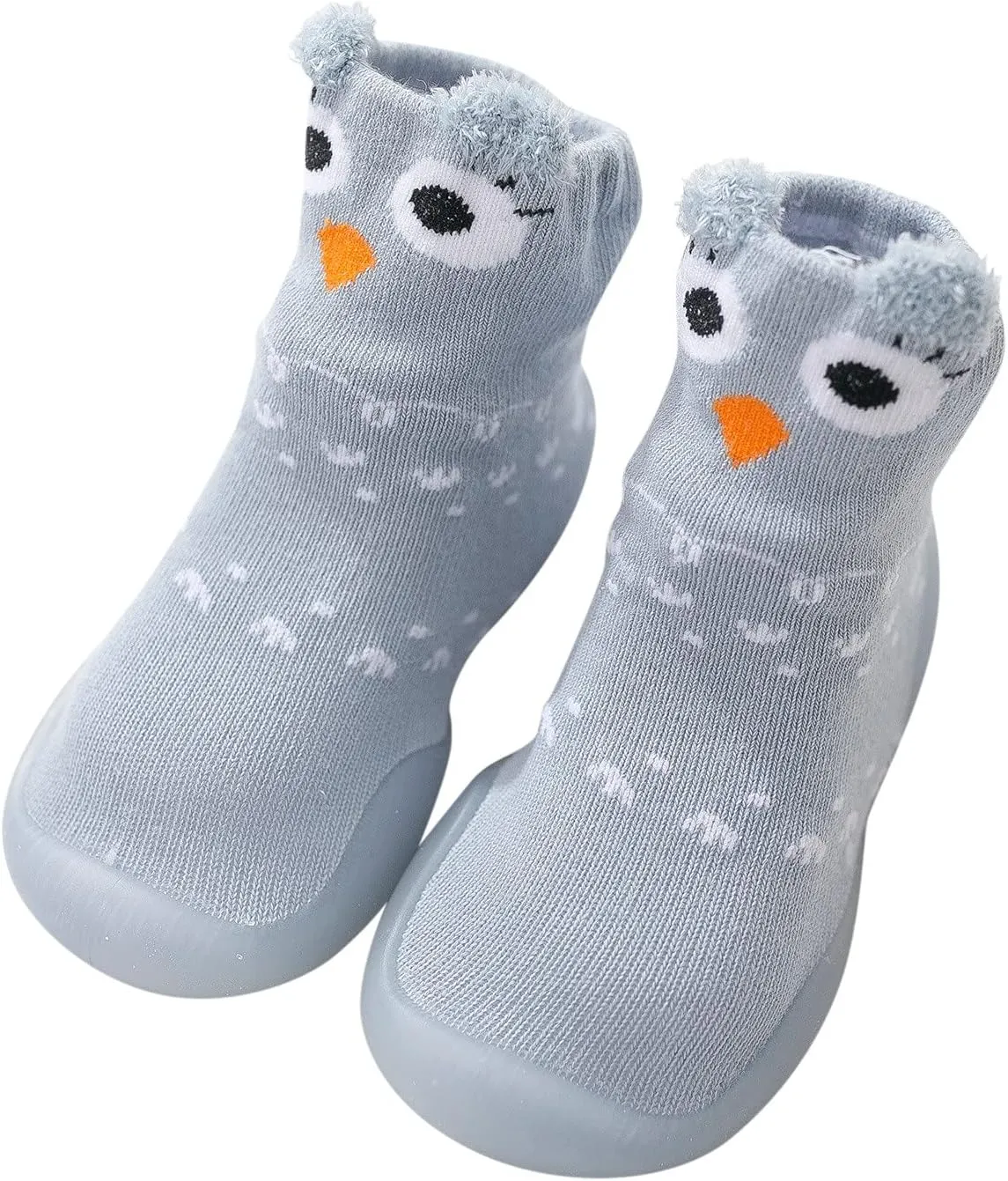 Baby Sock Shoes Autumn and Winter Cute Children Toddler Shoes Blat Bottom Non Slip Socks Shoes Warm and White Shoes
