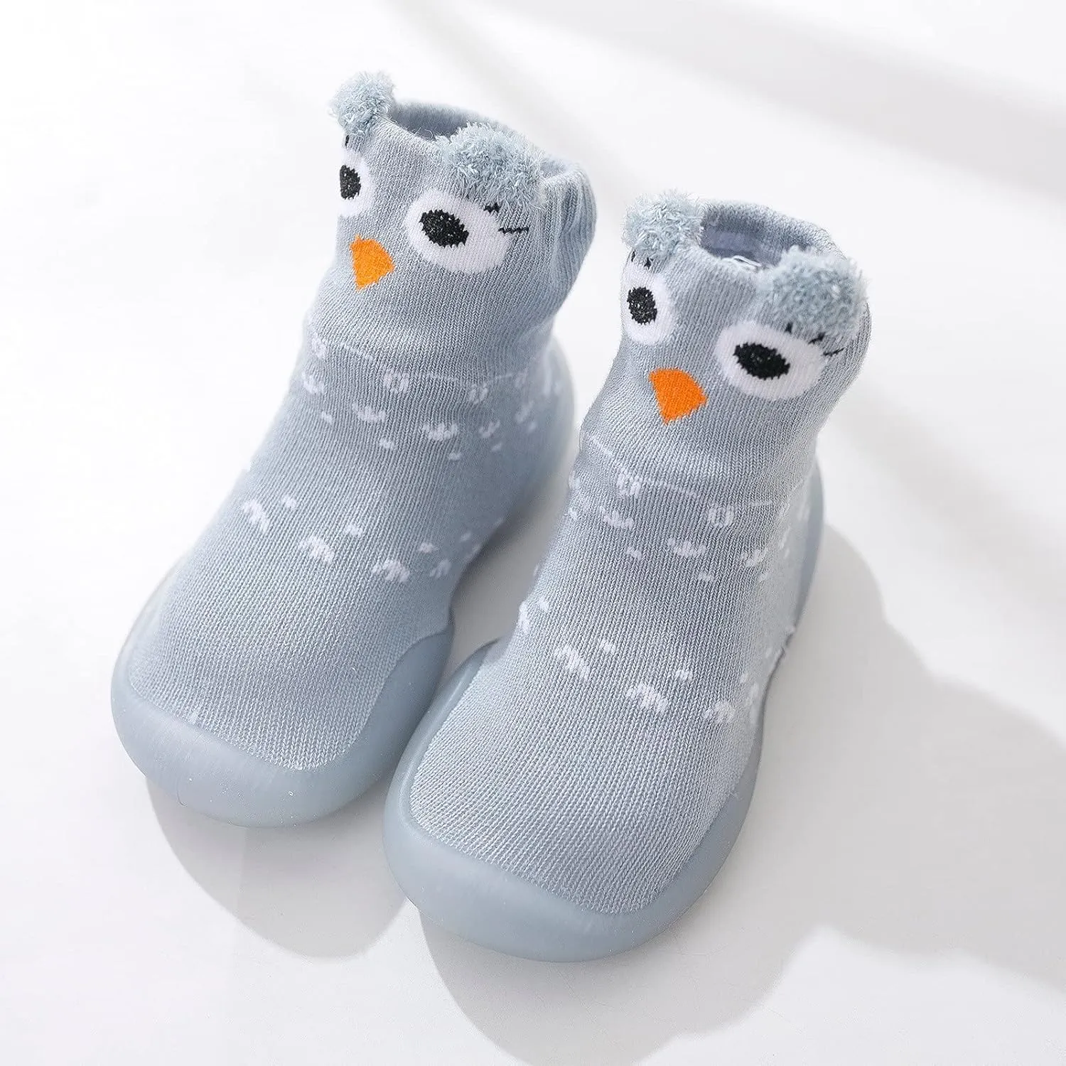 Baby Sock Shoes Autumn and Winter Cute Children Toddler Shoes Blat Bottom Non Slip Socks Shoes Warm and White Shoes