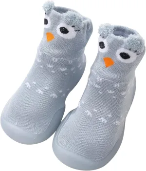 Baby Sock Shoes Autumn and Winter Cute Children Toddler Shoes Blat Bottom Non Slip Socks Shoes Warm and White Shoes