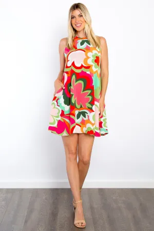 Be Stage Floral Sleeveless Mini Dress with Pockets