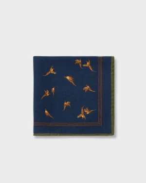 Bird Pattern Wool Pocket Square