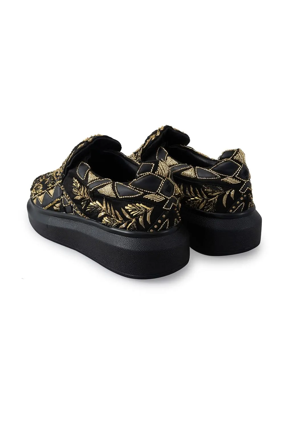 Black Masquerade Wedge Sneakers