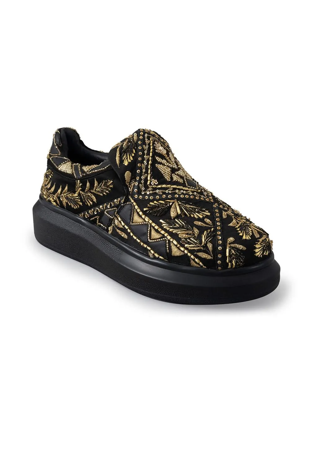 Black Masquerade Wedge Sneakers