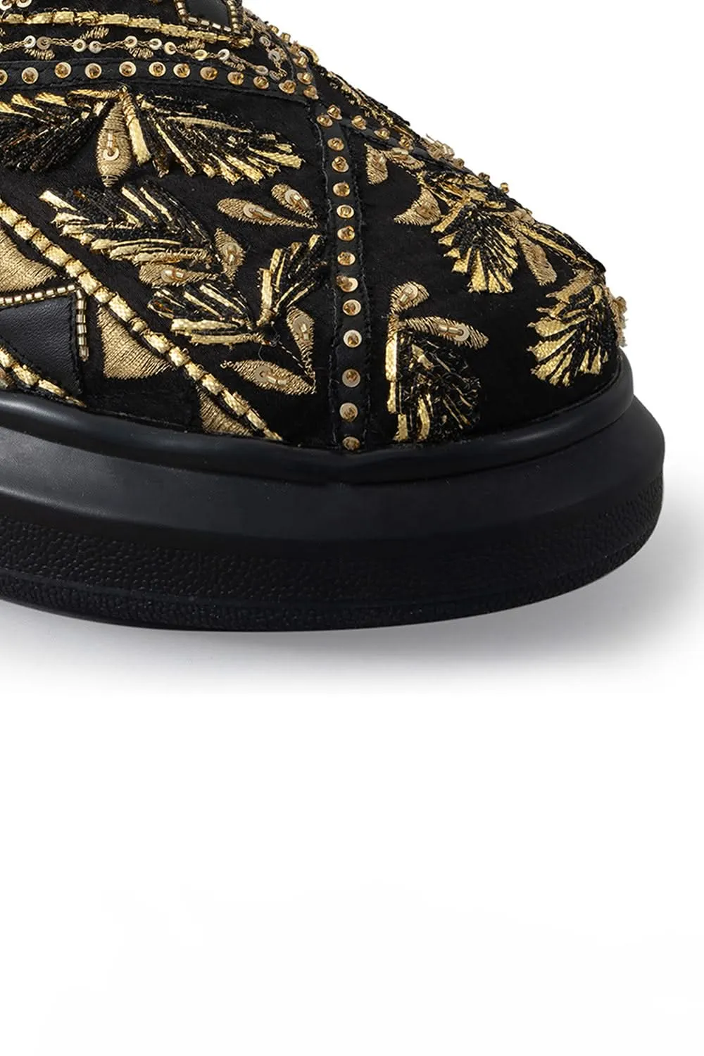 Black Masquerade Wedge Sneakers