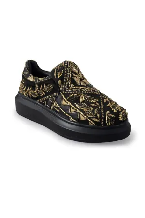 Black Masquerade Wedge Sneakers