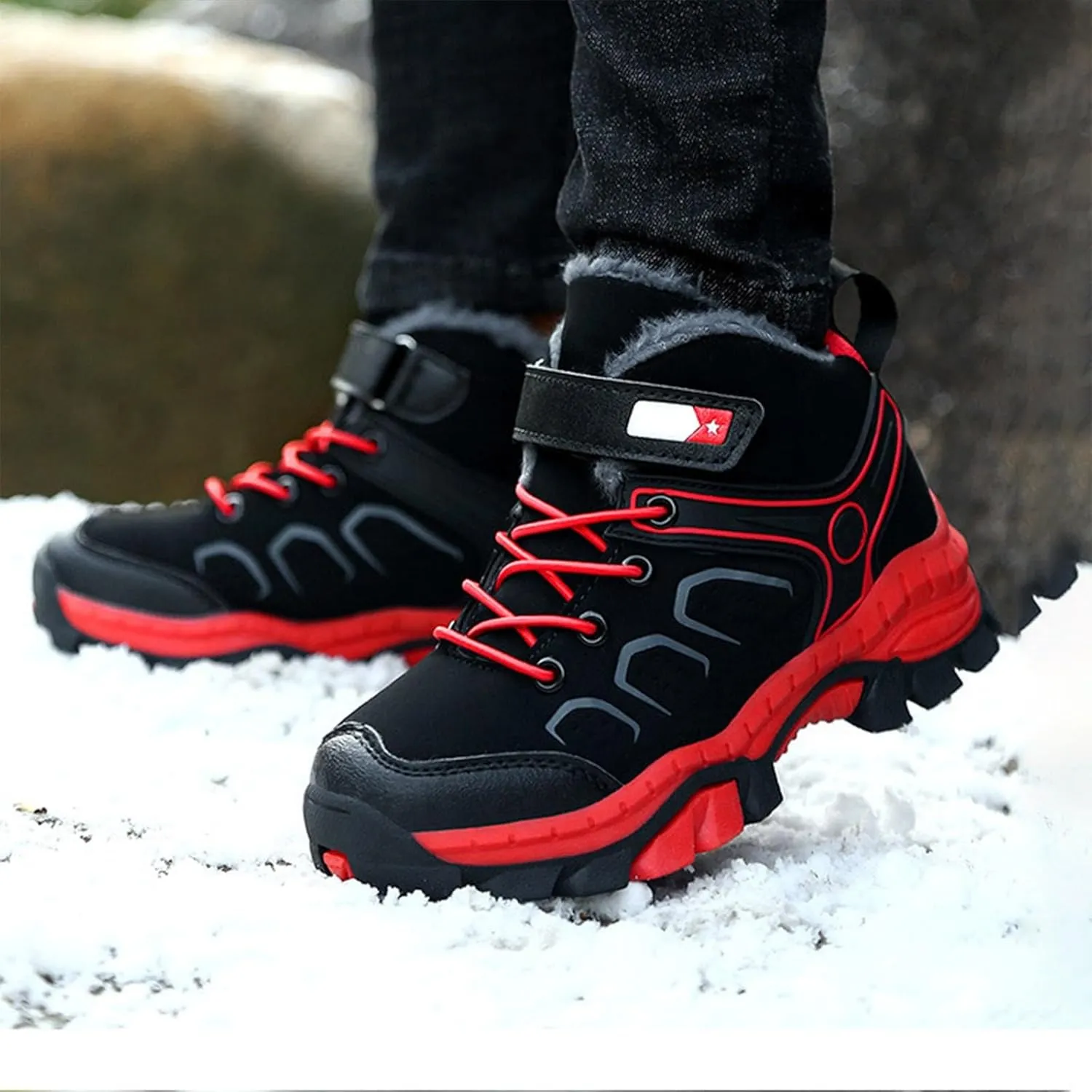 Boys Girls High Top Athletic Shoes for Kids Basketball Non Slip Running Walking Lightweight Lace-up Little Boy Shoes
