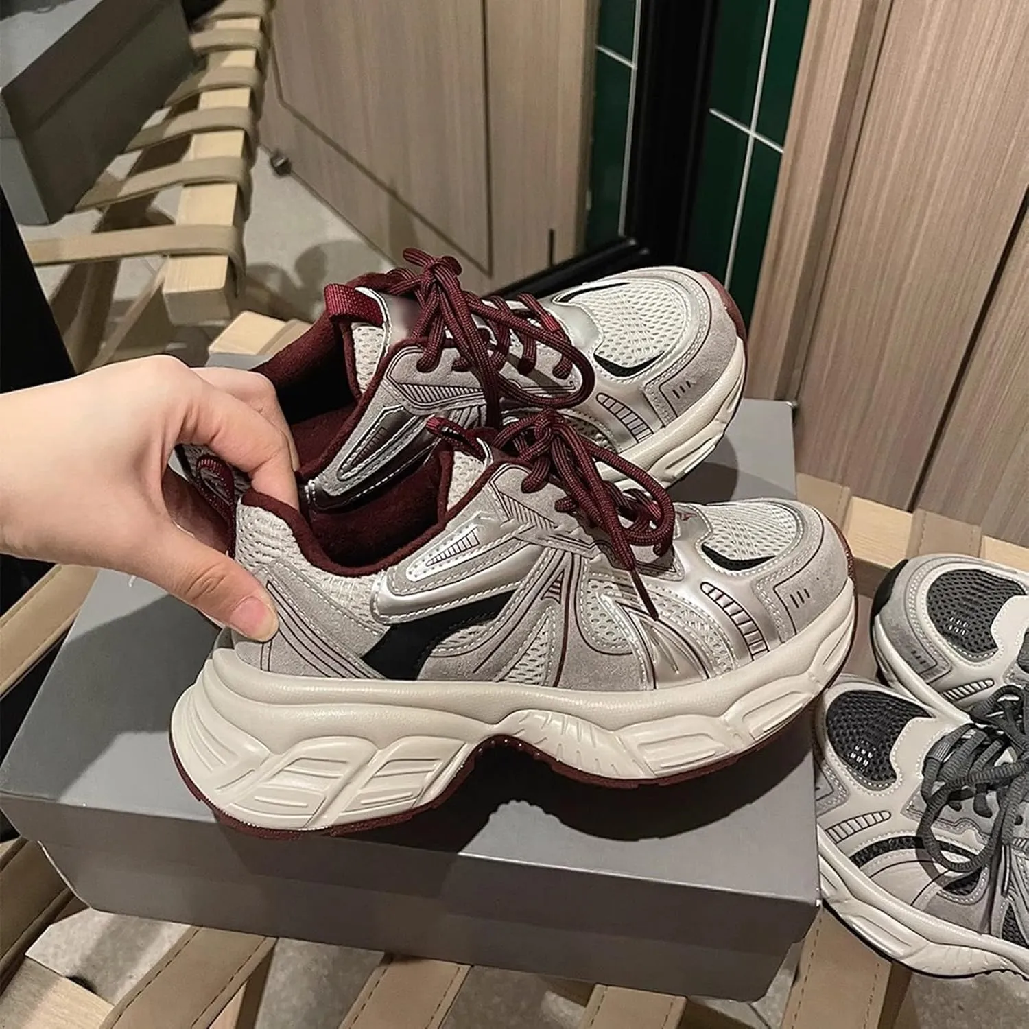 Boys Girls Kids Outdoor Running Sport Shoes Shoelace Ankle Sneaker Sole Non Slip Mesh Breathable Childrens Casual Shoes