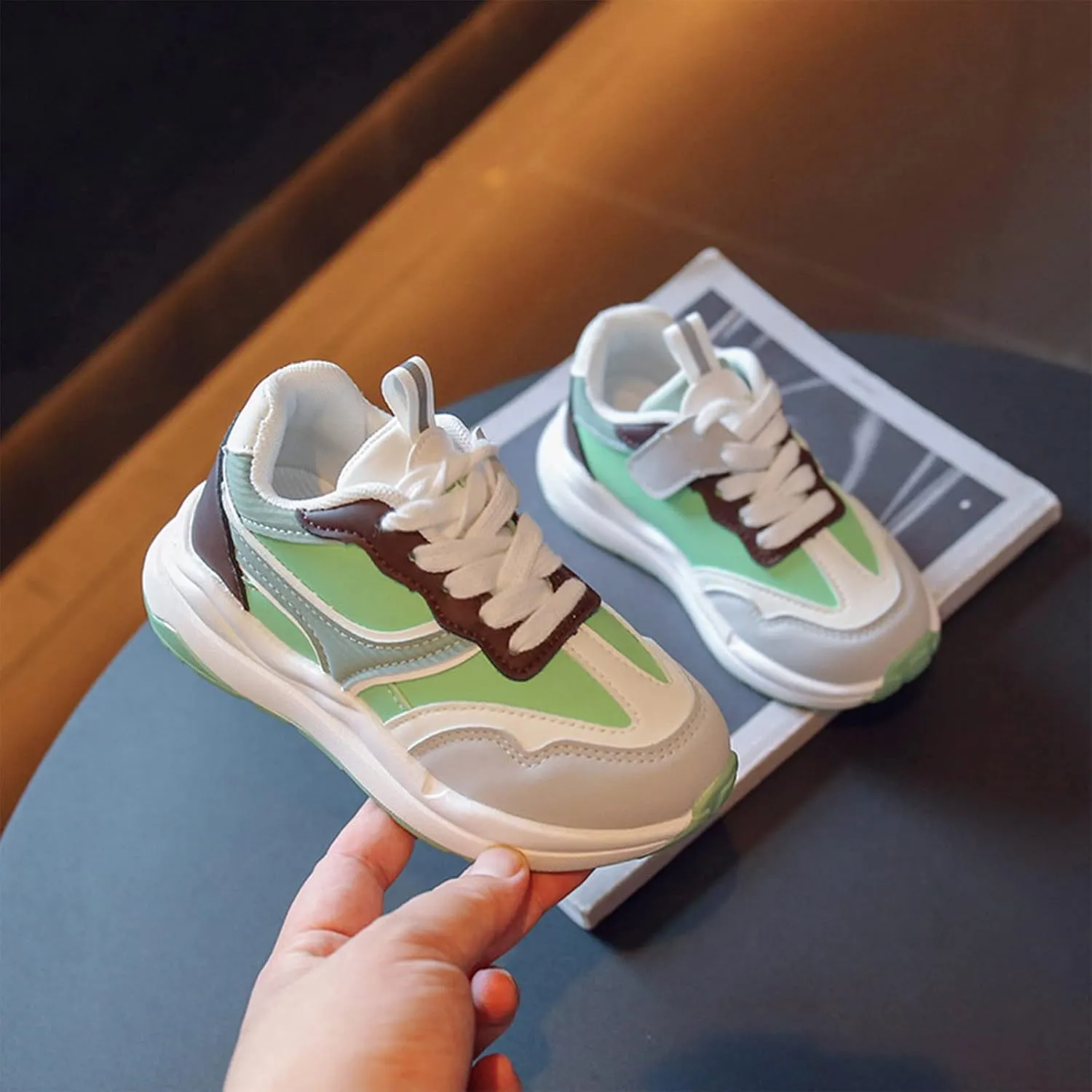 Boys Girls School Running Shoes, Kids Lace-up Lightweight Breathable Tennis Shoes, Flat Bottom Casual Walking Us Kid