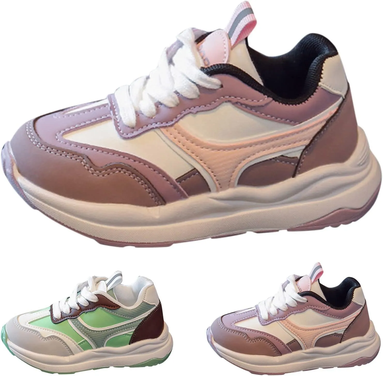Boys Girls School Running Shoes, Kids Lace-up Lightweight Breathable Tennis Shoes, Flat Bottom Casual Walking Us Kid