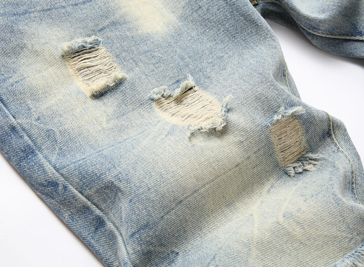 Boy's Skinny Fit Ripped Destroyed Distressed Fashion Denim Jeans Pants
