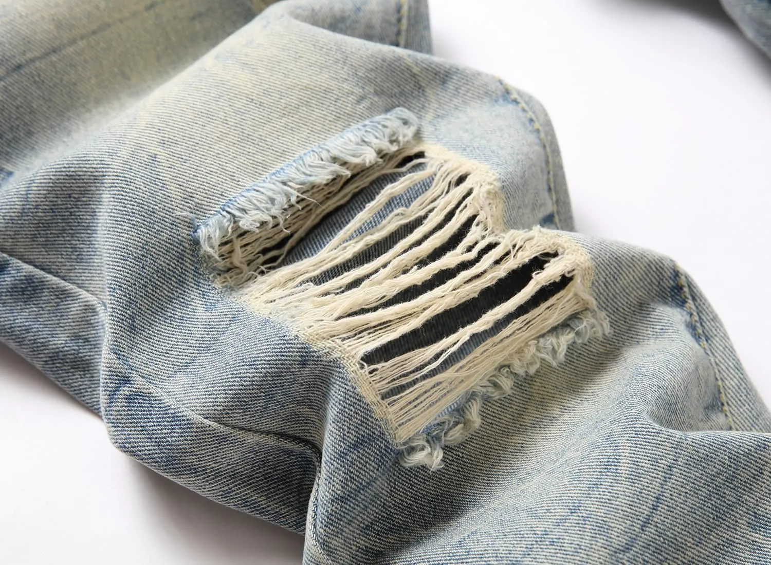 Boy's Skinny Fit Ripped Destroyed Distressed Fashion Denim Jeans Pants