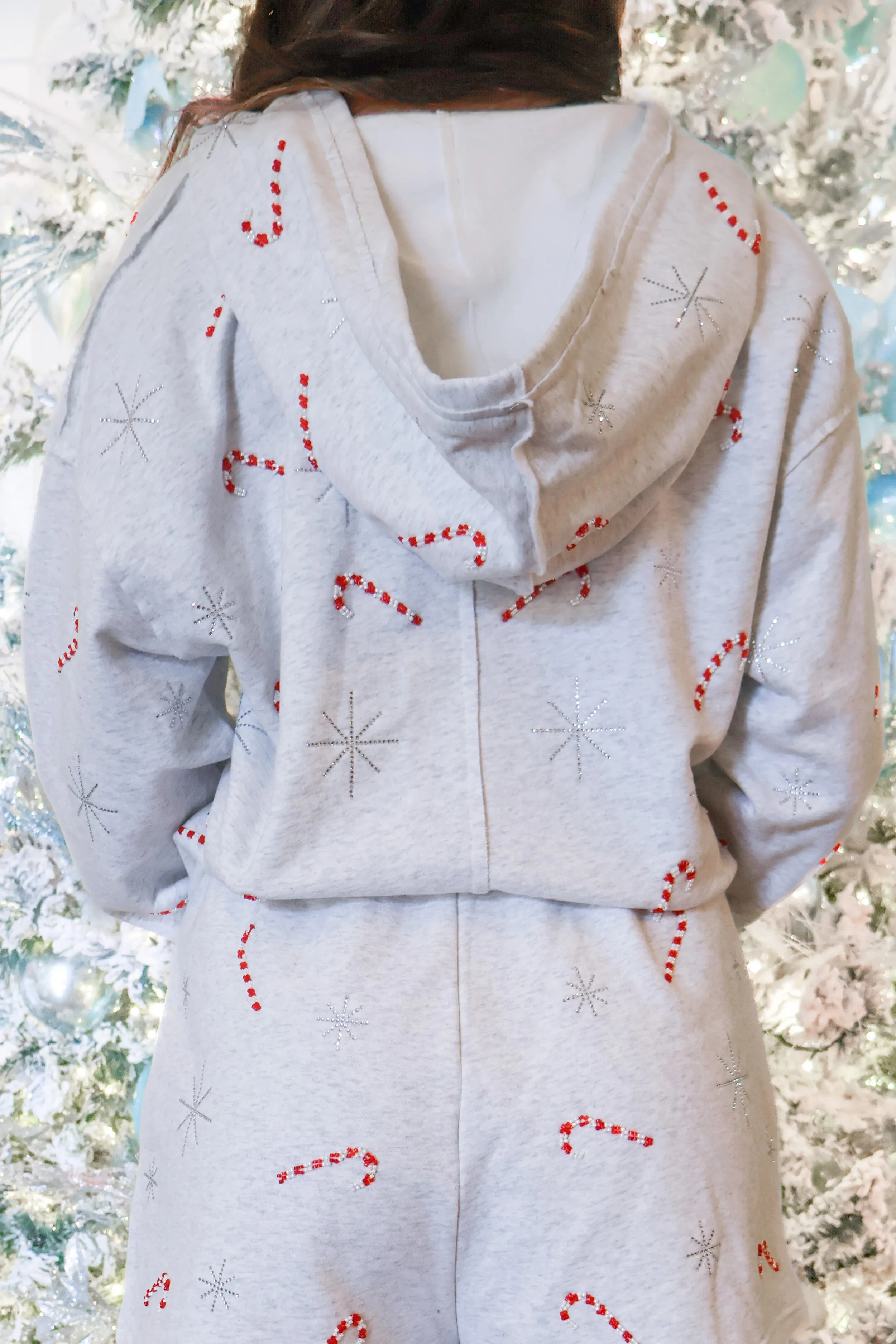 Candy Canes & Snowflakes Sweatshirt by Queen Of Sparkles