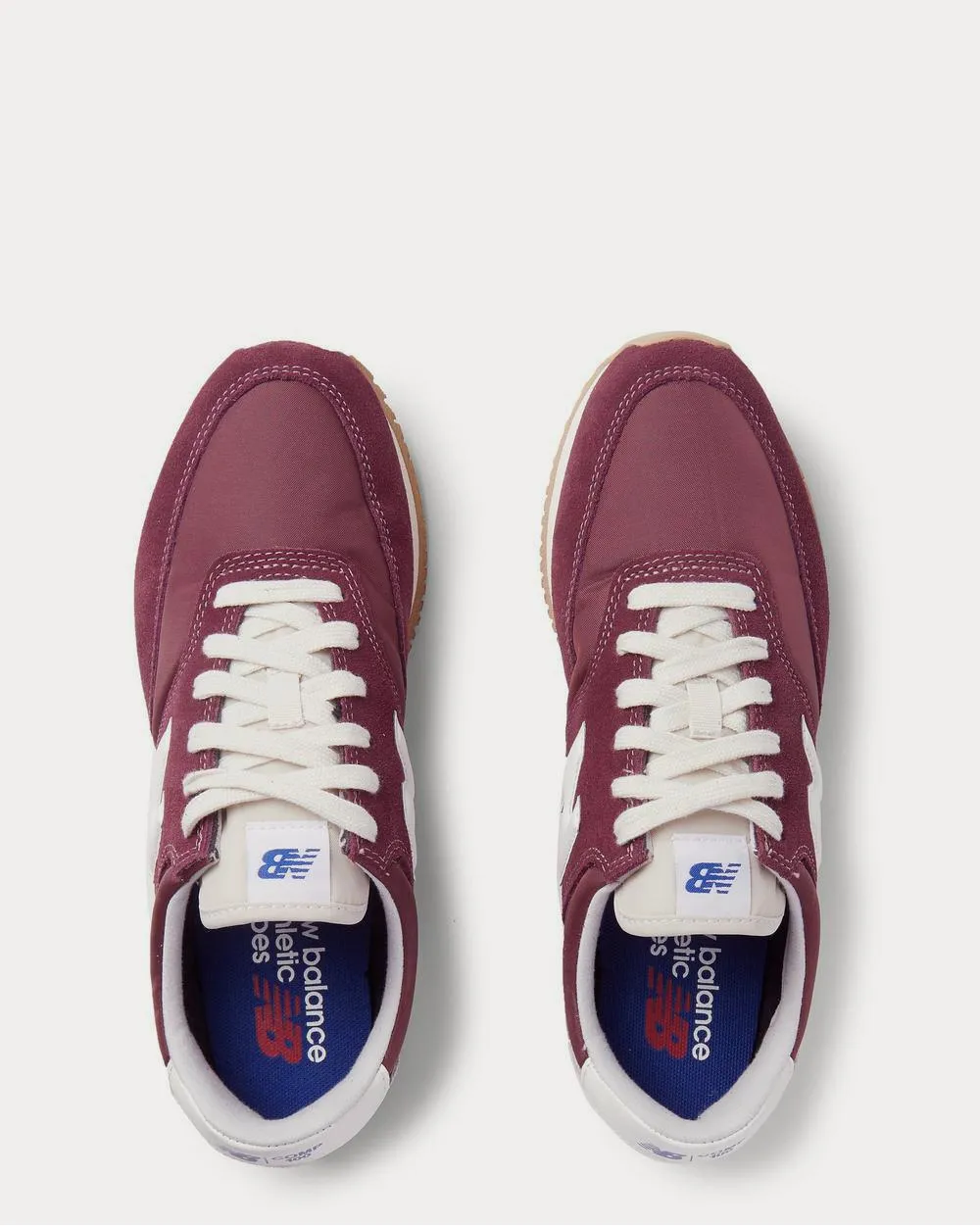Comp 100 Leather and Suede-Trimmed Shell  Burgundy low top sneakers