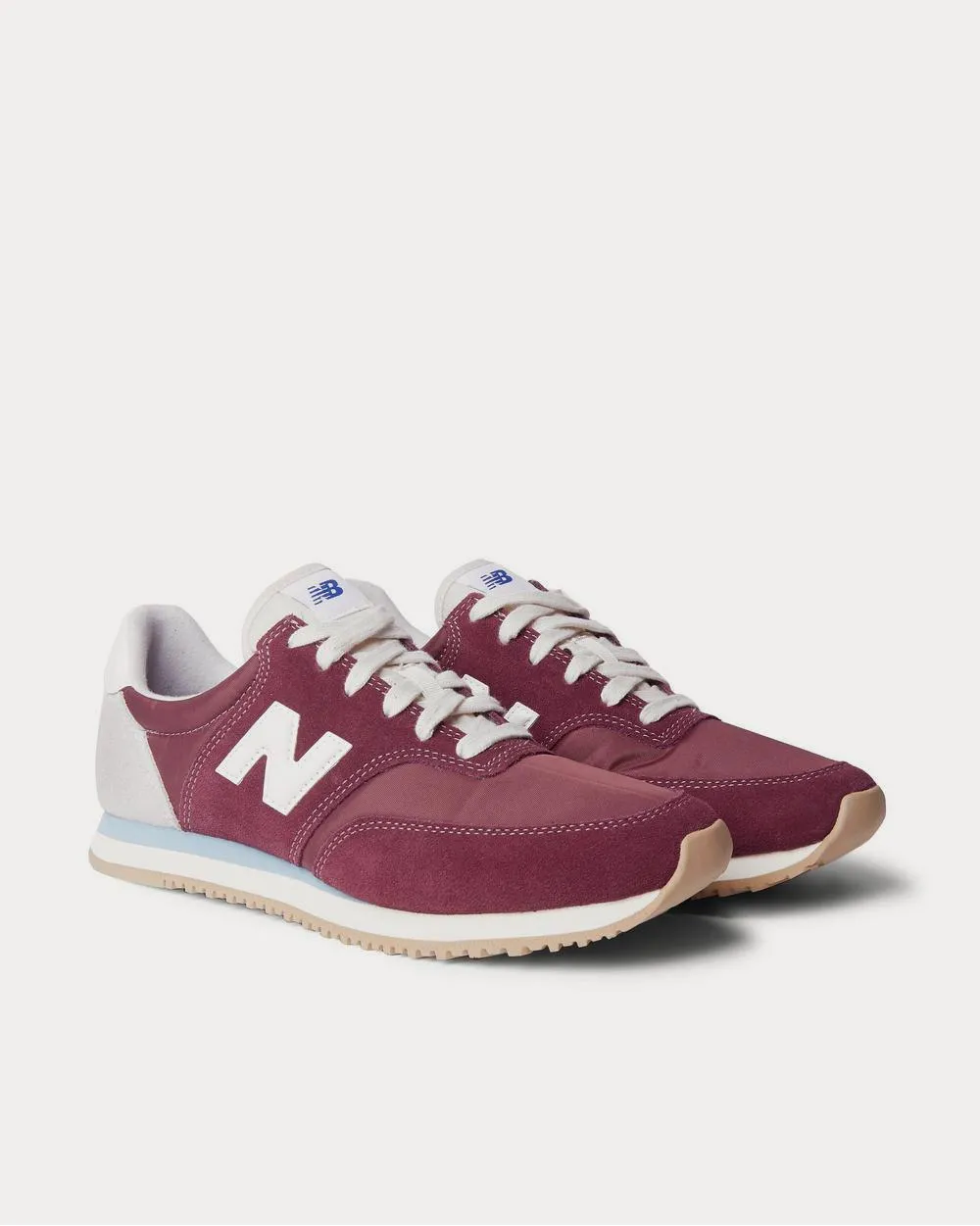 Comp 100 Leather and Suede-Trimmed Shell  Burgundy low top sneakers