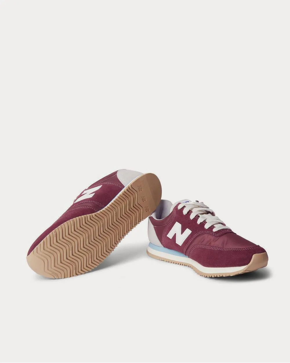 Comp 100 Leather and Suede-Trimmed Shell  Burgundy low top sneakers
