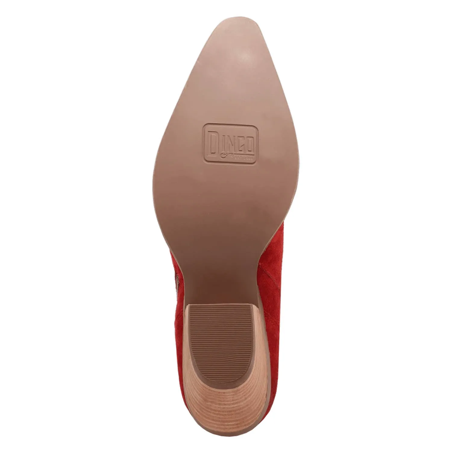 Dingo Womens Little Starie Red Suede Ankle Boots