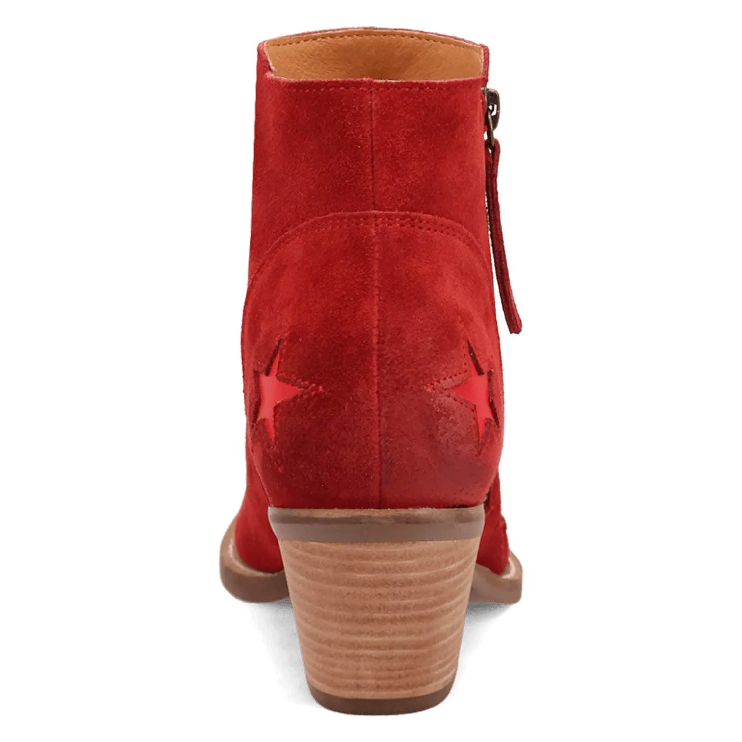 Dingo Womens Little Starie Red Suede Ankle Boots