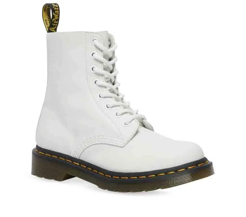 Dr Martens 1460 Pascal Optical White Virginia Leather Boots 26802543
