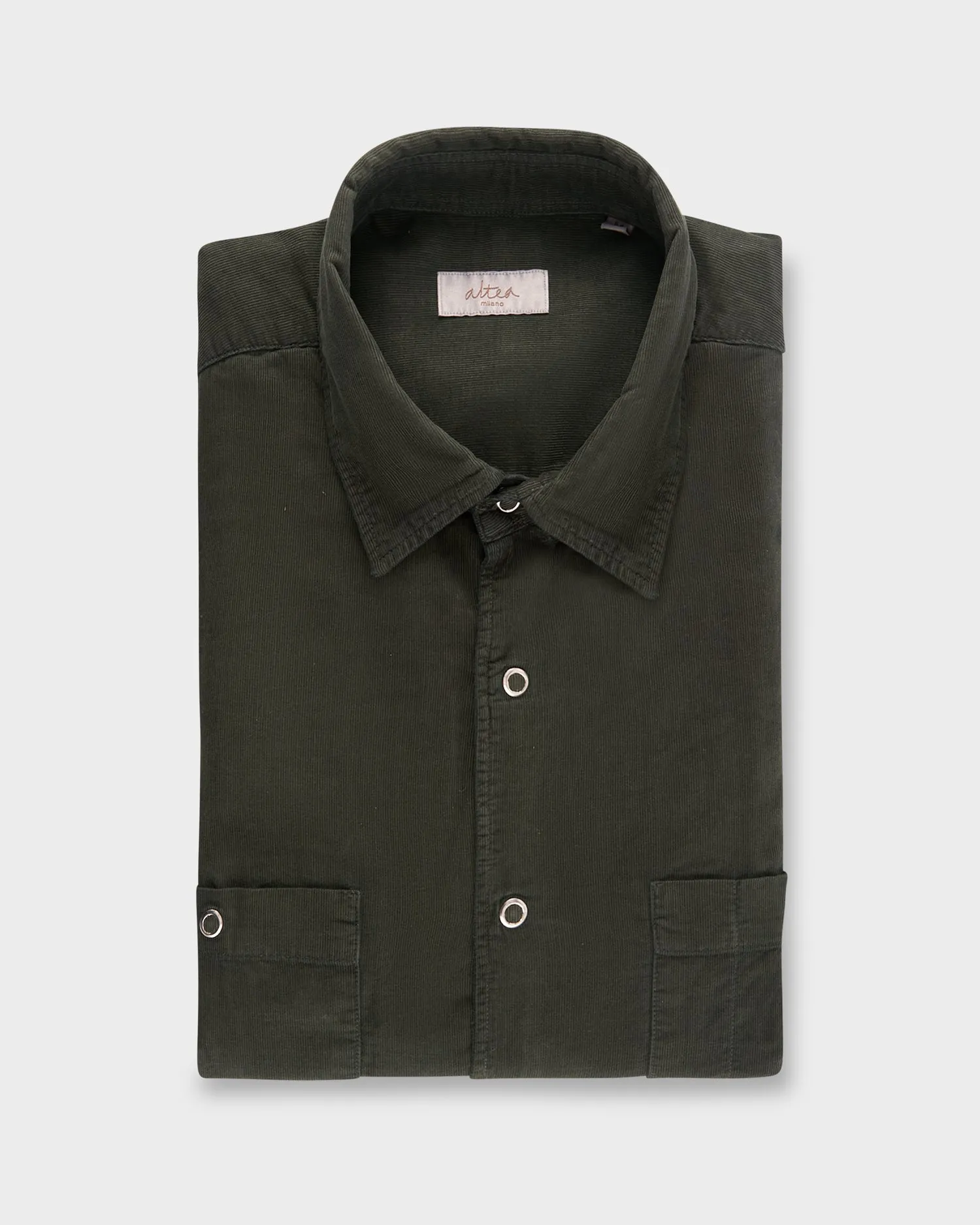 Emerald Green Cotton Corduroy Shirt