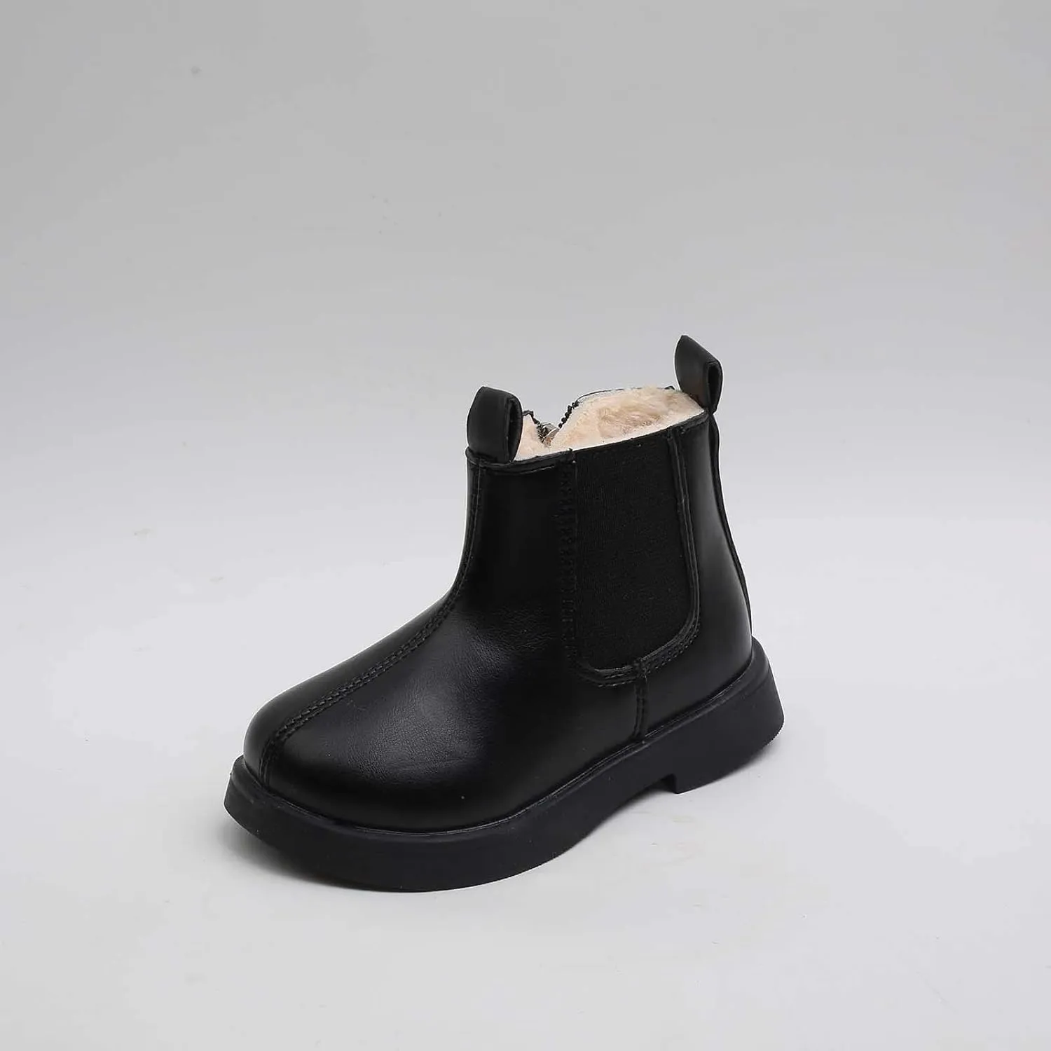 EnJoCho Little Boys Short Shoes Toddler Boots Boys and Girls Waterpoor Ankle Boots Side Zipper Booties Fleece Shoes