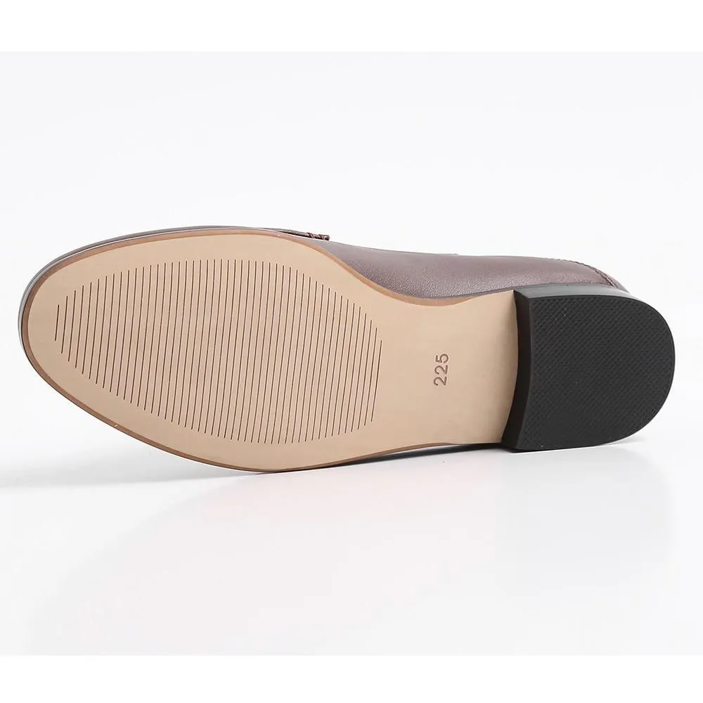 Genuine Leather Flats Shoes Women Black Flats Woman Metal Decoration Shoes