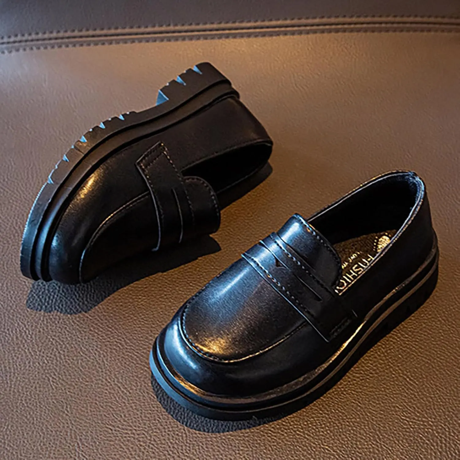 Girls Chunky Loafers Dress Shoes for Girl Platform enny Loafers Round Toe School Uniform Slip On Oxford Shoes