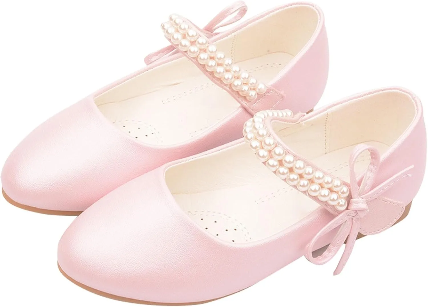 Girls Mary Jane Dress Shoes Ankle Strap Bowknot Shoes Wedding Pary Prom Dance Flat Sandals for Toddler Girl