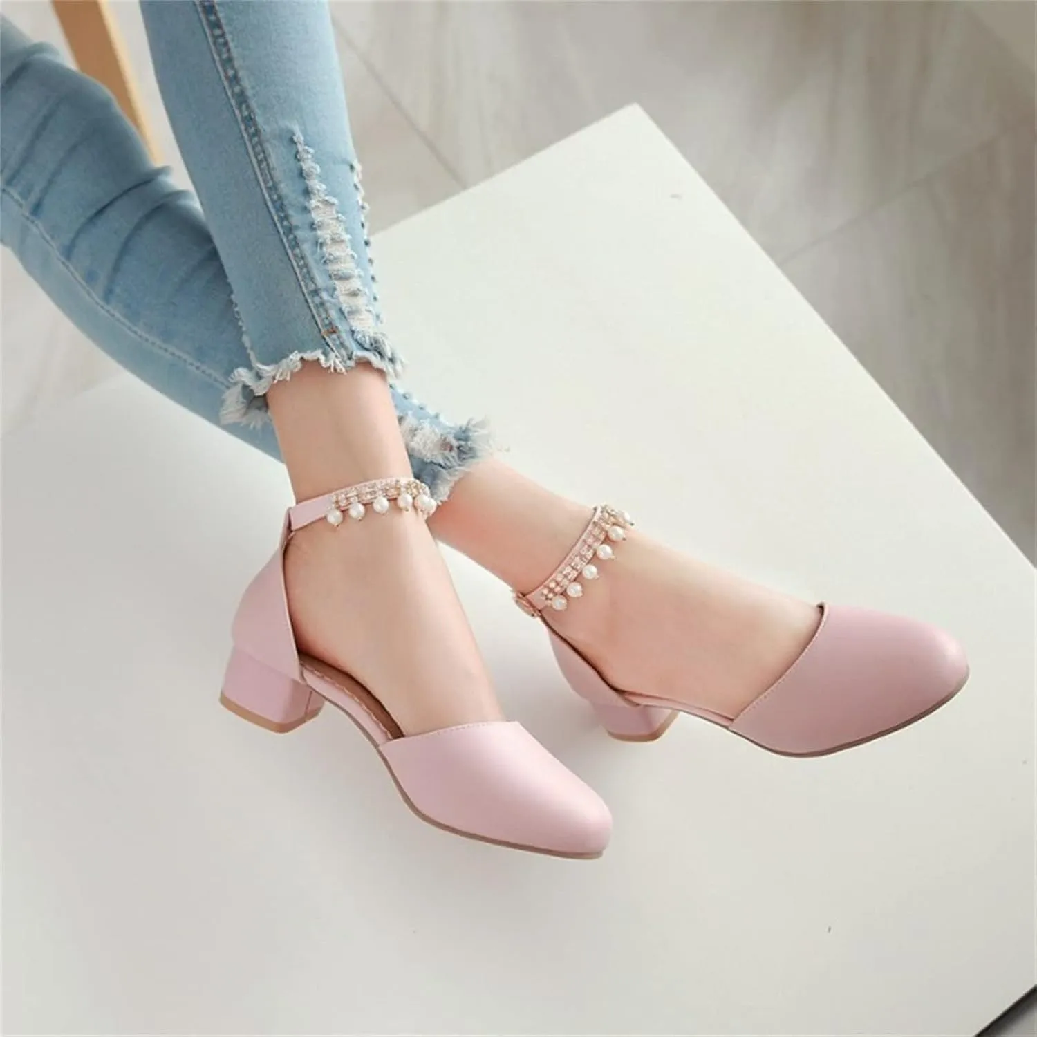Girls Mary Jane Dress Shoes Pumps Low Heels Flower Party High School Prom Sandals Grils Dress Shoes Water Shoes for Boys