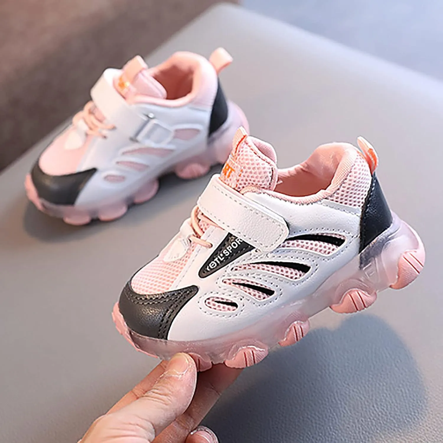 Girls' Sneakers 1-6 Years Children Kids Baby Girl Led Light Sneakers Casual Mesh Breathable Sport Shoes Dress Sneakers