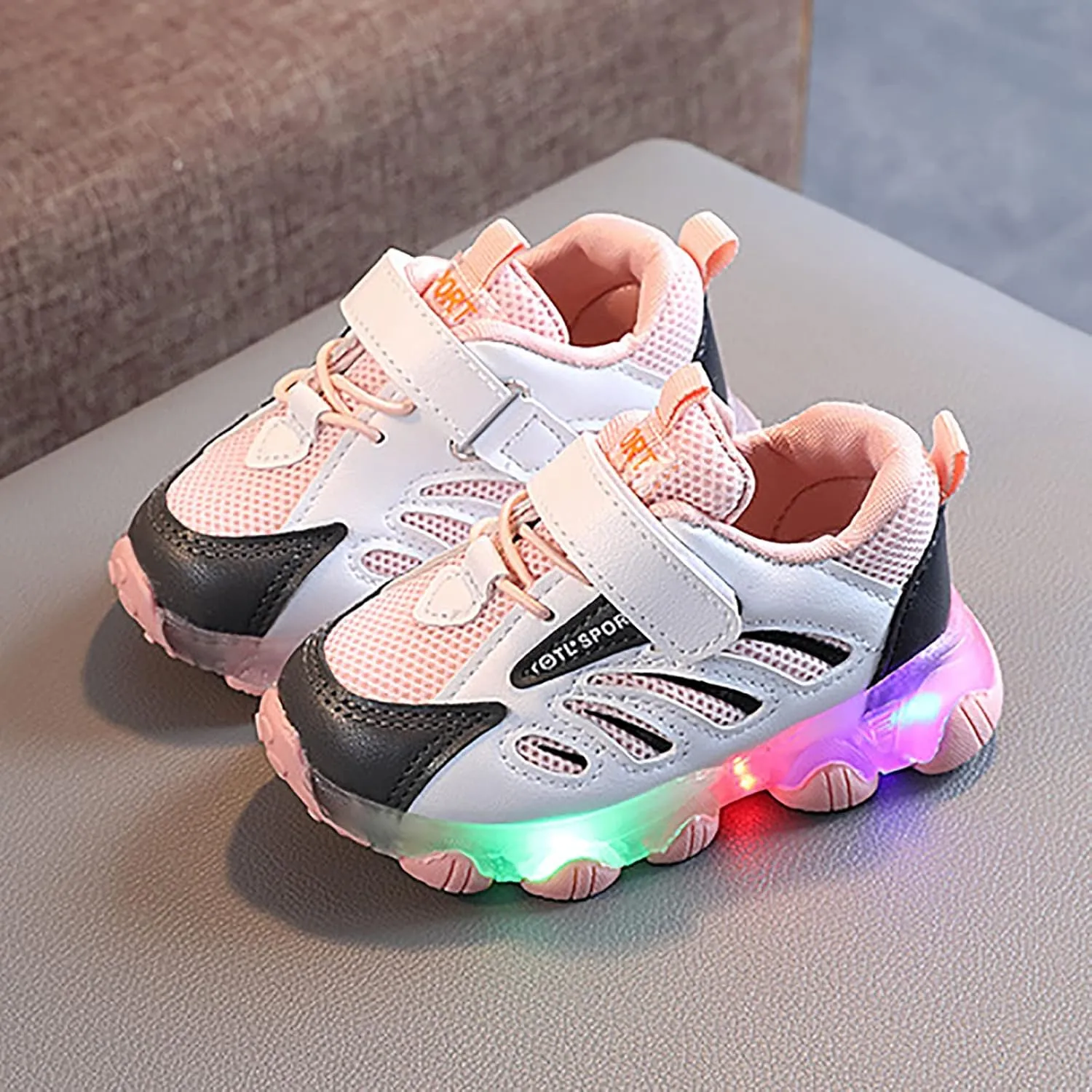 Girls' Sneakers 1-6 Years Children Kids Baby Girl Led Light Sneakers Casual Mesh Breathable Sport Shoes Dress Sneakers