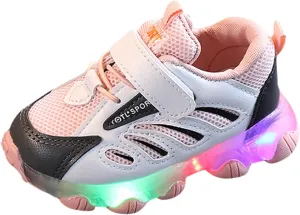 Girls' Sneakers 1-6 Years Children Kids Baby Girl Led Light Sneakers Casual Mesh Breathable Sport Shoes Dress Sneakers