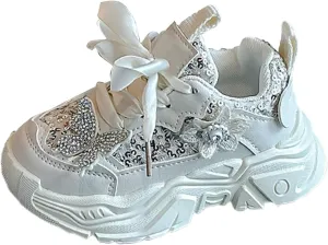 Girls Spring Sneaker Pink Lightweight Cute Bowknot Casual Walking Breathable Sports Shoes for Toddler/Little Kid