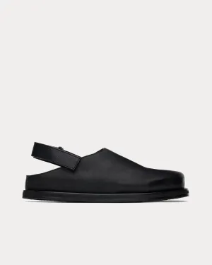Hardning Leather Black Clogs