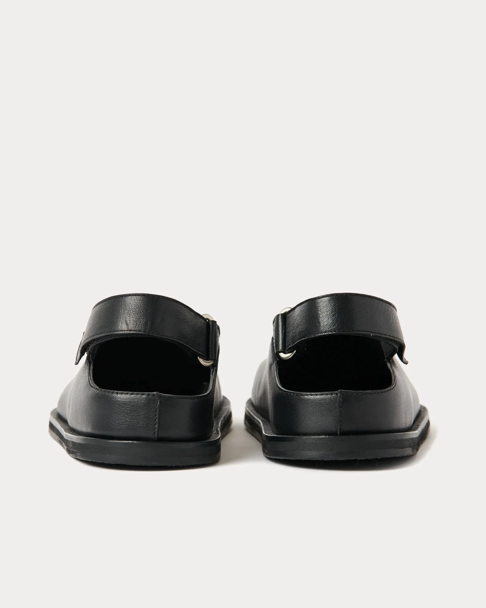 Hardning Leather Black Clogs