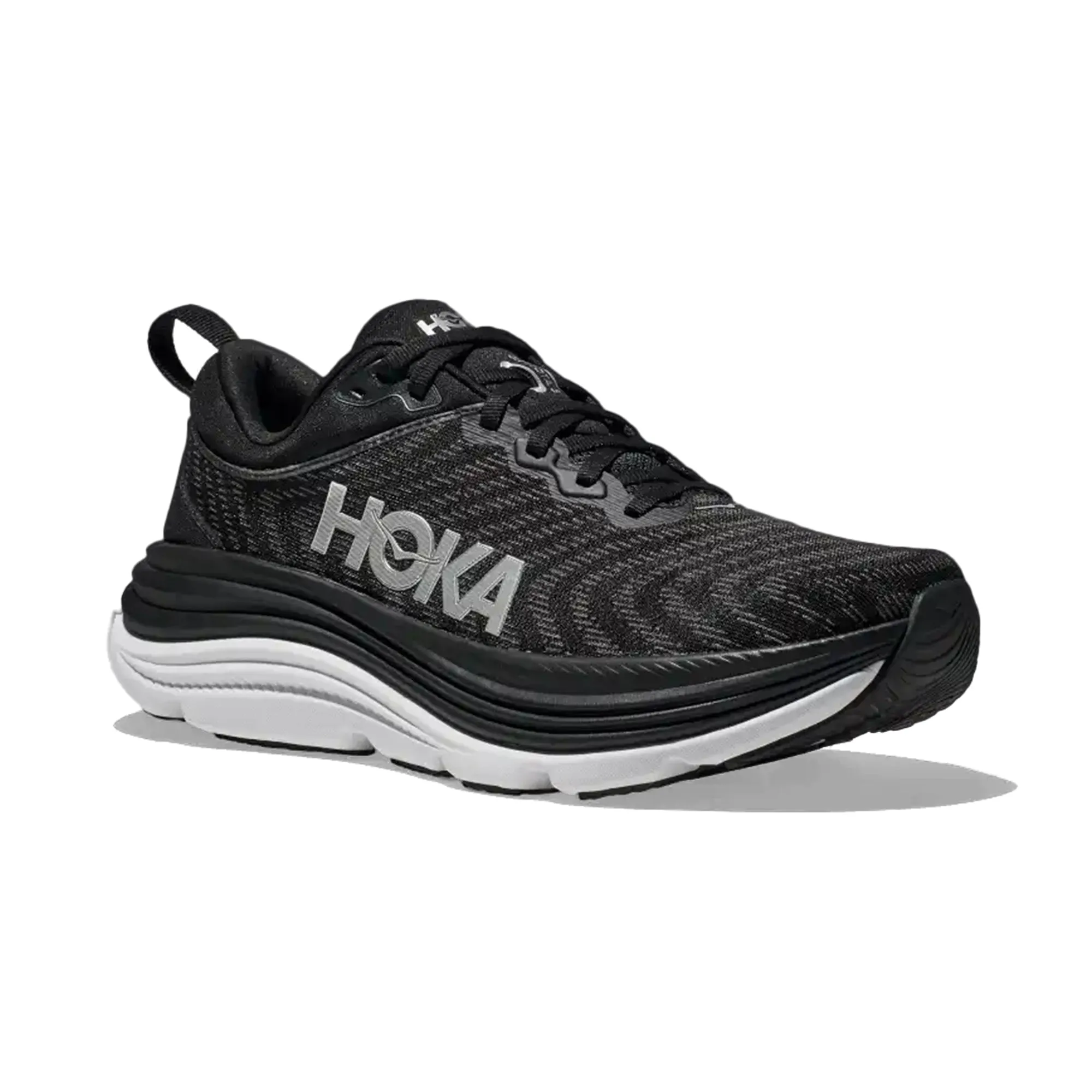 HOKA MENS RUNNING SHOES GAVIOTA 5 BLACK/WHITE