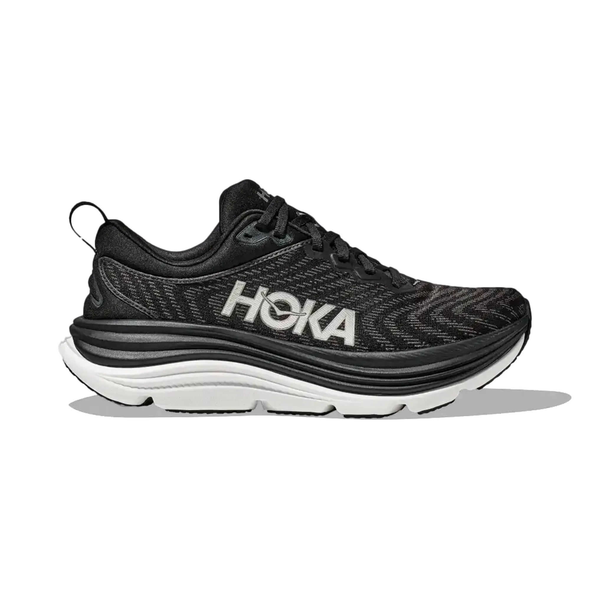 HOKA MENS RUNNING SHOES GAVIOTA 5 BLACK/WHITE
