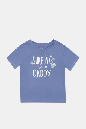 Infant Boys Blue Printed T-Shirt