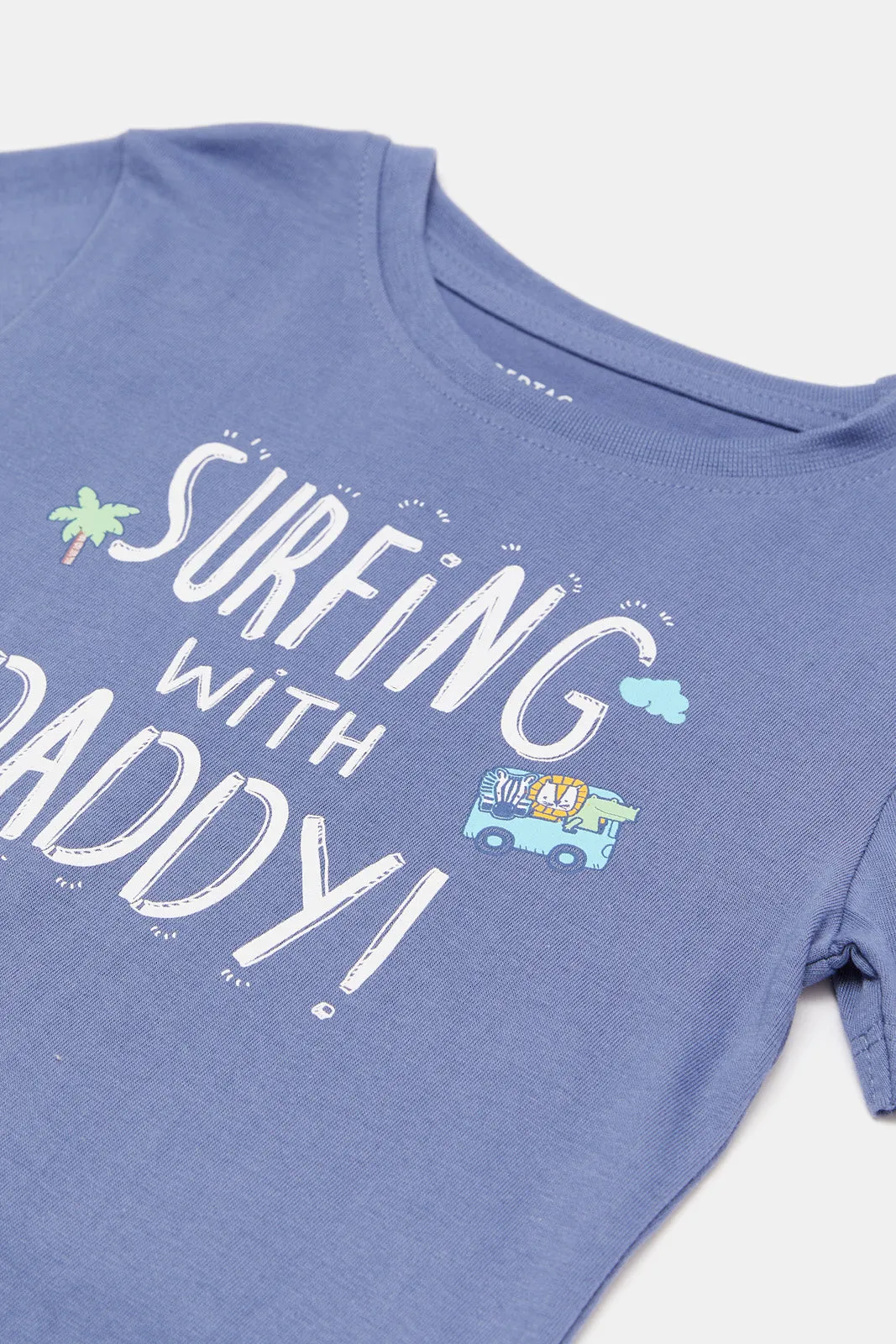 Infant Boys Blue Printed T-Shirt