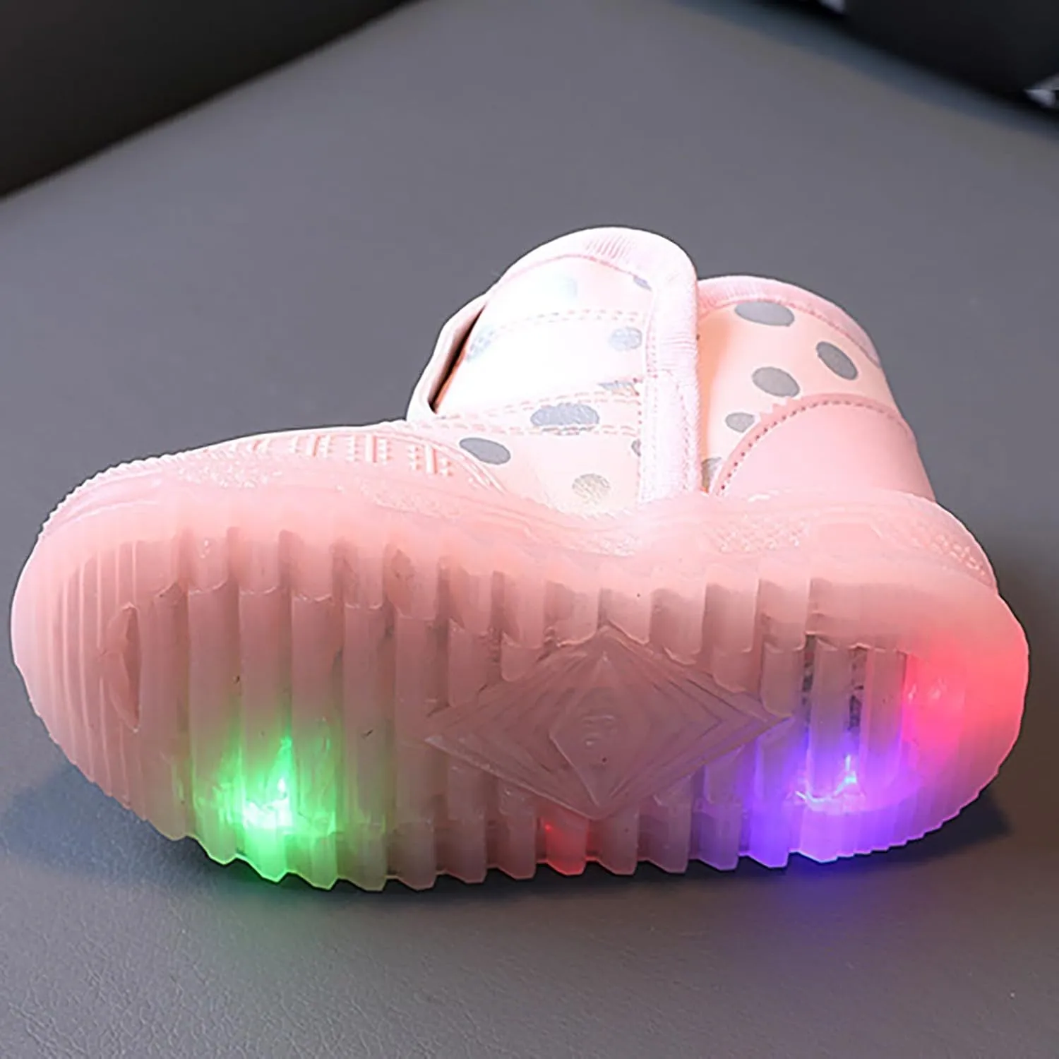 Infant Boys Girls High Top Luminous Sneakers Fleece Plush Thicken Soft Lightweight Light Up Athletic Shoes for Kids