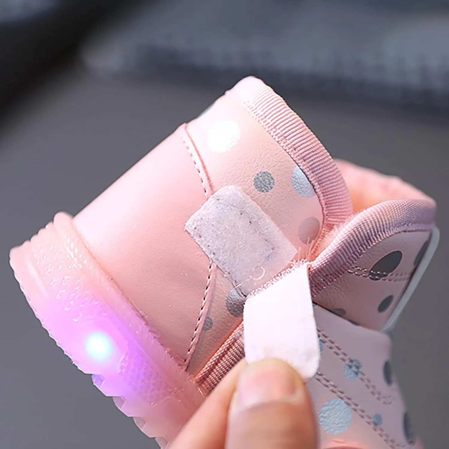 Infant Boys Girls High Top Luminous Sneakers Fleece Plush Thicken Soft Lightweight Light Up Athletic Shoes for Kids