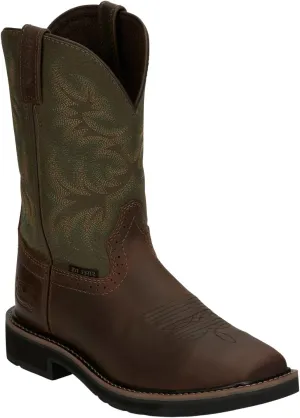 Justin Men's SE4688 Driller 11" Steel Toe Work Boot, Umber - 10.5 D