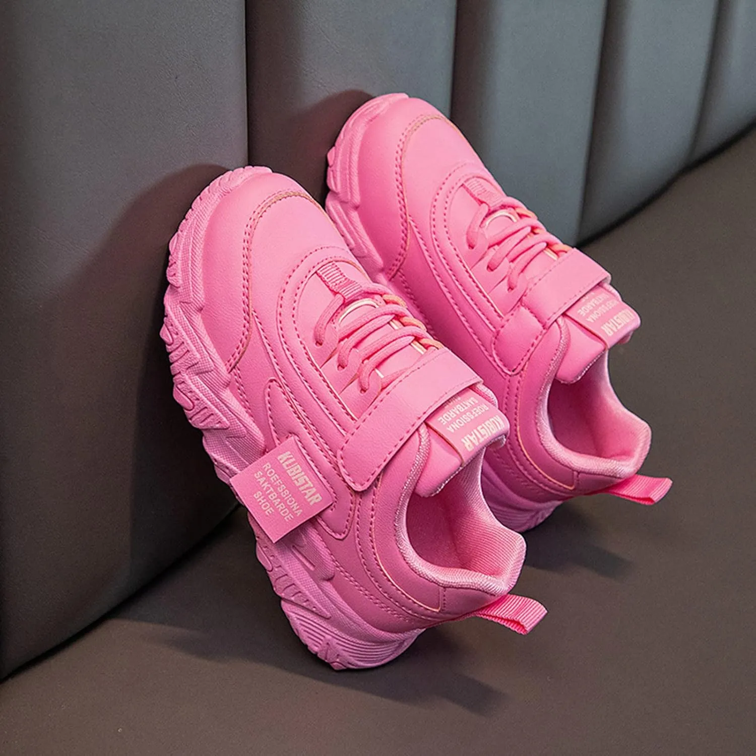 Kid Sneakers Girls Boys Running Walking Sports Adjustable Strap Sneakers Waterproof High Top Lightweight Casual Shoes