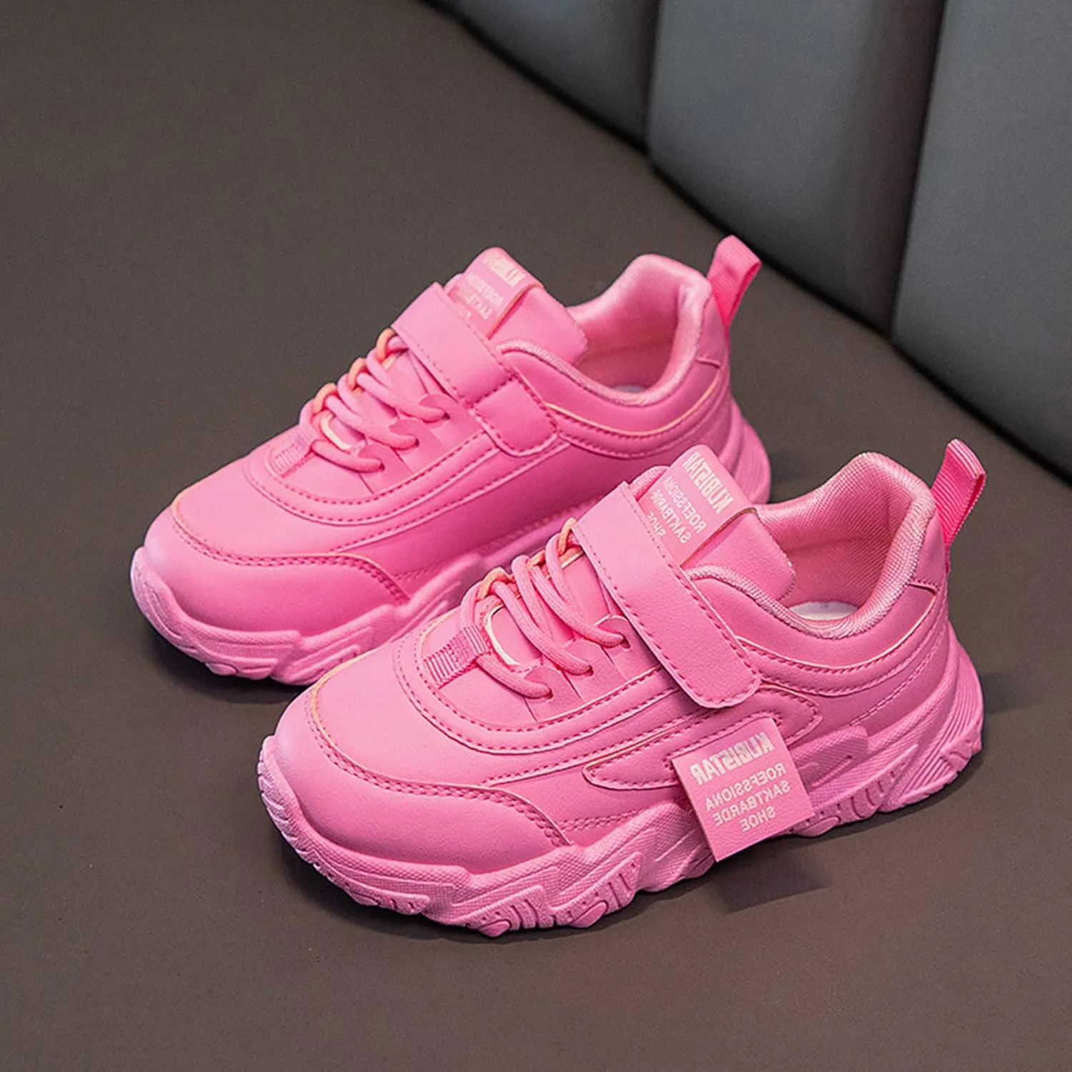 Kid Sneakers Girls Boys Running Walking Sports Adjustable Strap Sneakers Waterproof High Top Lightweight Casual Shoes